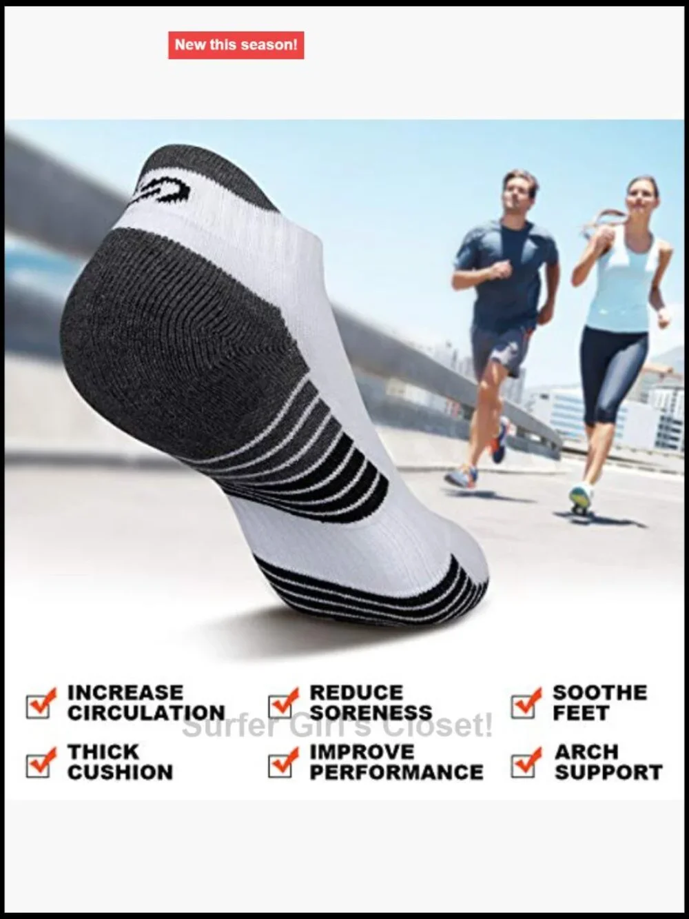 6 Pairs Low Cut Cushioned Anti-Blister Tab Athletic Socks Unisex Running Socks
